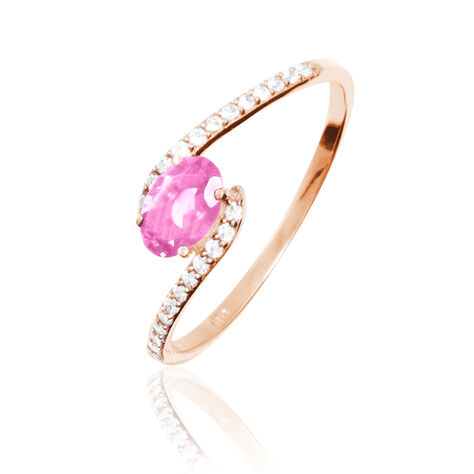 Bague Loriane Or Rose Tourmaline Et Diamant - Bagues solitaires Femme | Histoire d’Or