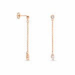 Boucles D'oreilles Pendantes Kenta Argent Rose Oxyde De Zirconium - Boucles d'oreilles fantaisie Femme | Histoire d&rsquo;Or