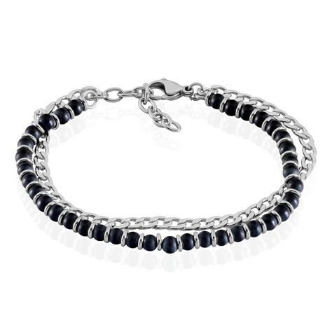 Bracelet Magalos Acier Blanc Onyx - Bracelets fantaisie Homme | Histoire d’Or