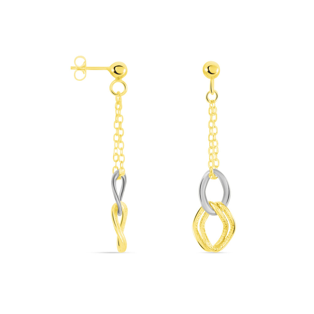 Boucles D'oreilles Pendantes Louisa Or Bicolore - Boucles d'oreilles pendantes Femme | Histoire d’Or