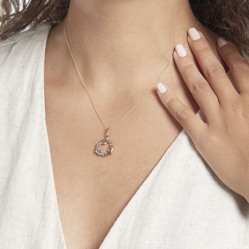 Pendentif Haizia Trio Dauphins Or Tricolore - Pendentifs Femme | Histoire d’Or