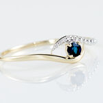 Bague Or Jaune Karmele Saphir - Bagues solitaires Femme | Histoire d&rsquo;Or