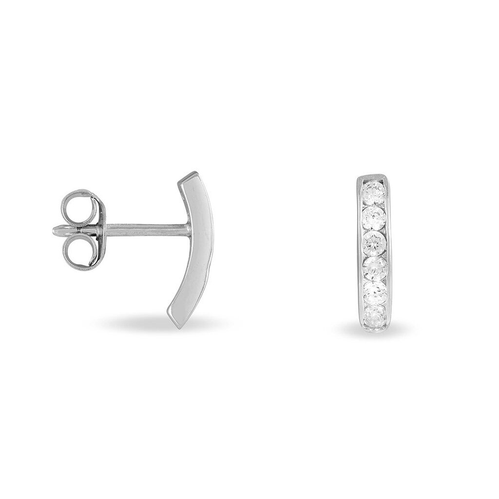 Créoles Callyste Rondes Argent Blanc Oxyde De Zirconium - Boucles d'oreilles fantaisie Femme | Histoire d’Or
