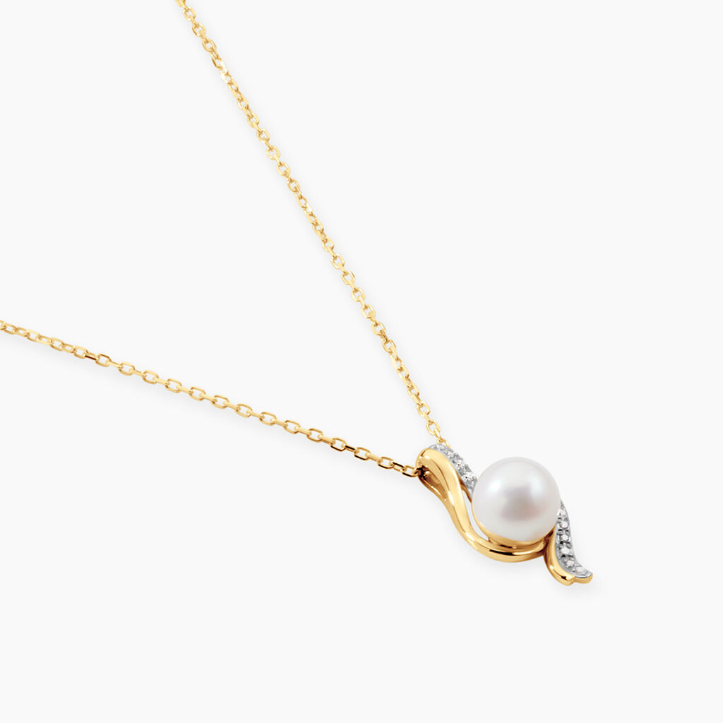 Collier Grazilla Or Jaune Perle De Culture Oxyde De Zirconium - Colliers Femme | Histoire d&rsquo;Or