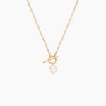 Collier Pearly Argent Dor&eacute; A L'Or 750/1000 Perle De Culture - Colliers pierre  | Histoire d&rsquo;Or