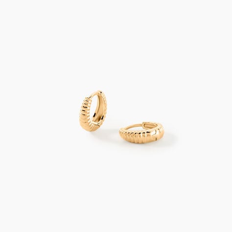 Cr&eacute;oles Ribbed Plaqu&eacute; Or Jaune - Cr&eacute;oles fantaisie Femme | Histoire d&rsquo;Or