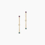 Boucles D'Oreilles Pendantes Tristana Argent Dor&eacute; A L'Or 750/1000 Topaze Am&eacute;thyste - Boucles d'oreilles pendantes Femme | Histoire d&rsquo;Or