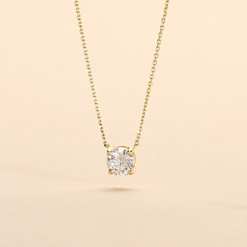 Collier Aphrodite Or Jaune Diamant Synthetique - Colliers Femme | Histoire d’Or