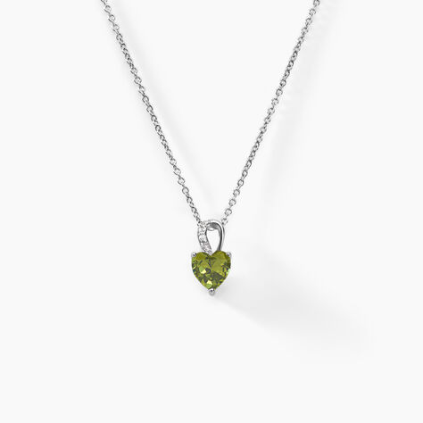 Collier Atieno Argent Blanc Oxyde De Zirconium - Colliers Coeur Femme | Histoire d’Or