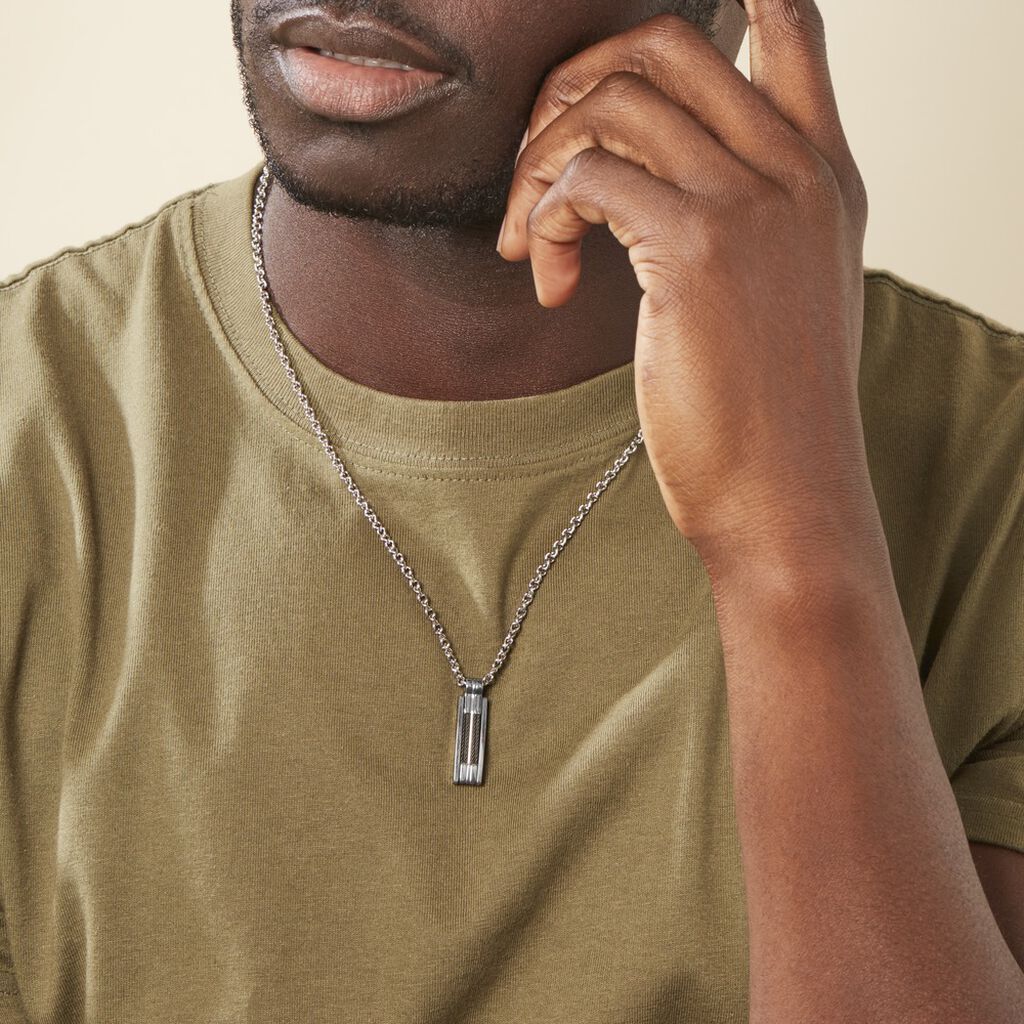 Collier Charlie-rose Acier Blanc - Colliers Homme | Histoire d’Or