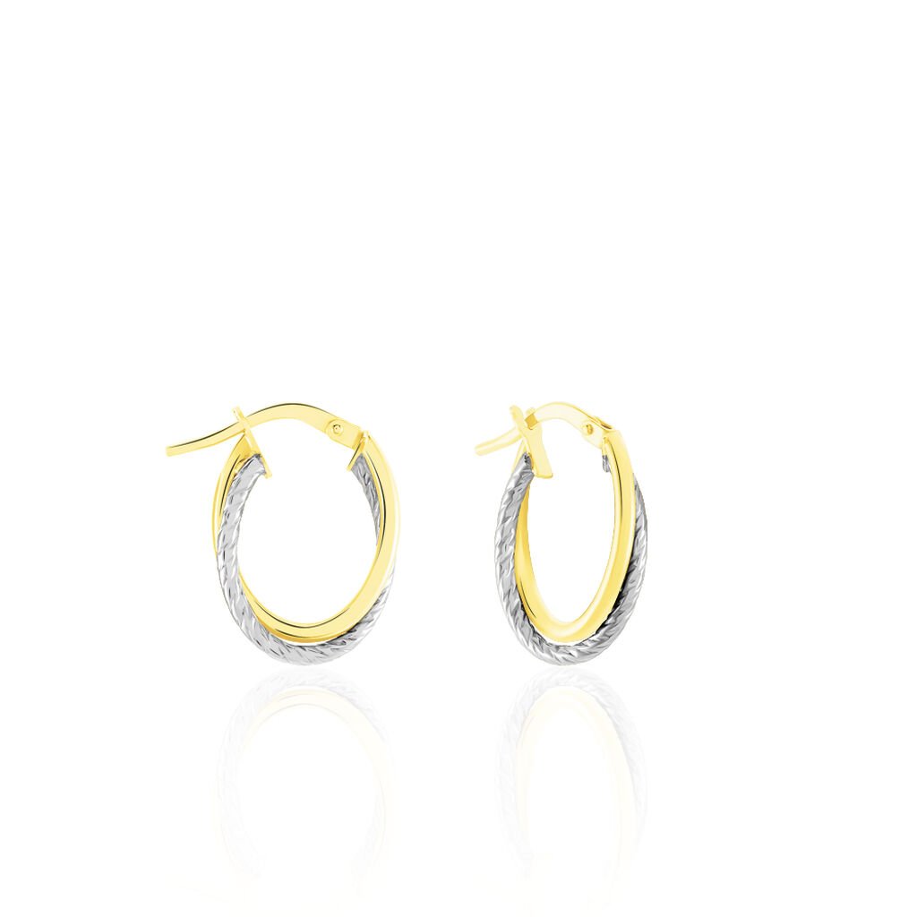 Cr&eacute;oles Maelia Or Bicolore - Boucles d'oreilles cr&eacute;oles Femme | Histoire d&rsquo;Or