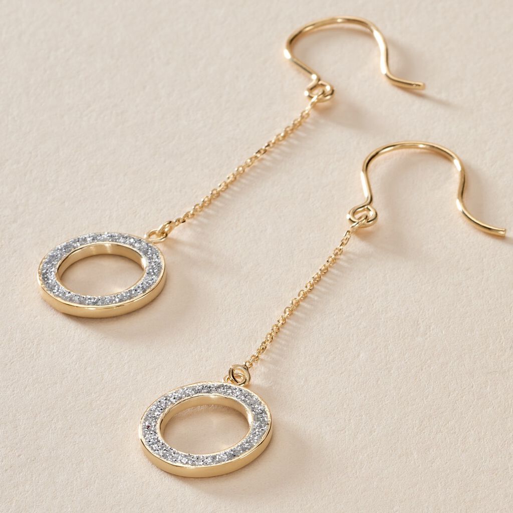 Boucles D'oreilles Pendantes Audria Or Jaune - Boucles d'oreilles pendantes Femme | Histoire d&rsquo;Or