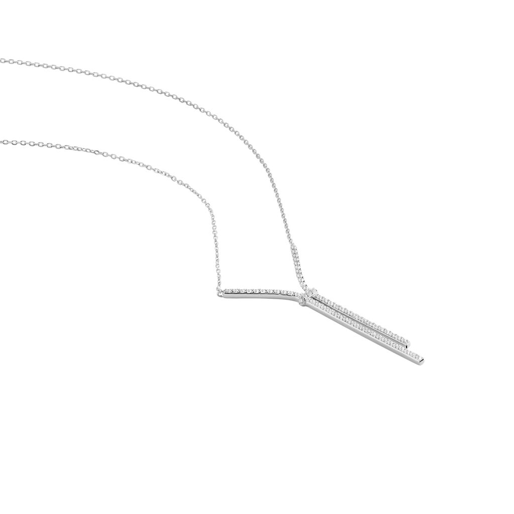 Collier Or Blanc Gwalduz Oxydes De Zirconium - Colliers Femme | Histoire d’Or