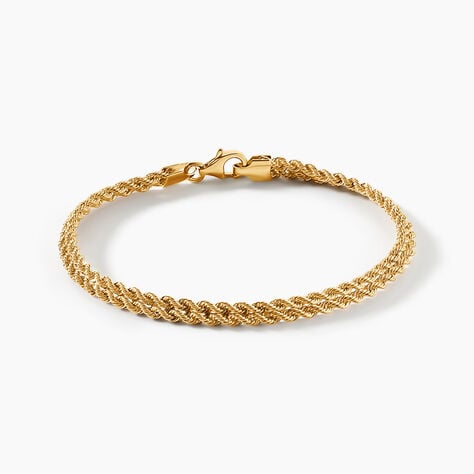 Bracelet Cordelia Maille Corde 2 Rangs Or Jaune - Bracelets cha&icirc;ne Femme | Histoire d&rsquo;Or