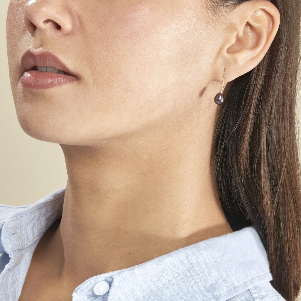 Boucles D'oreilles Pendantes Severiane Or Jaune Perle De Culture - Boucles d'oreilles pendantes Femme | Histoire d’Or