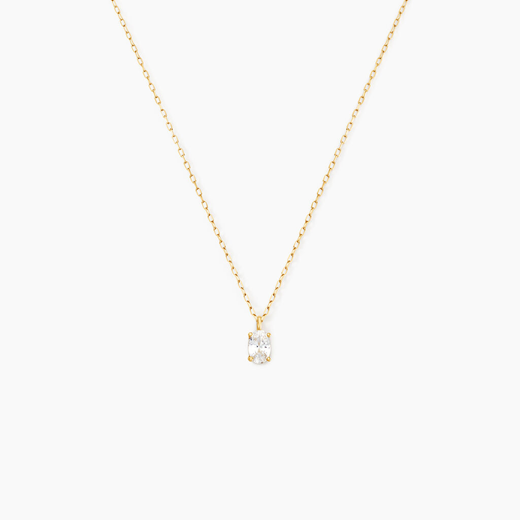 Collier Husam Or Jaune Oxyde De Zirconium - Colliers Femme | Histoire d&rsquo;Or