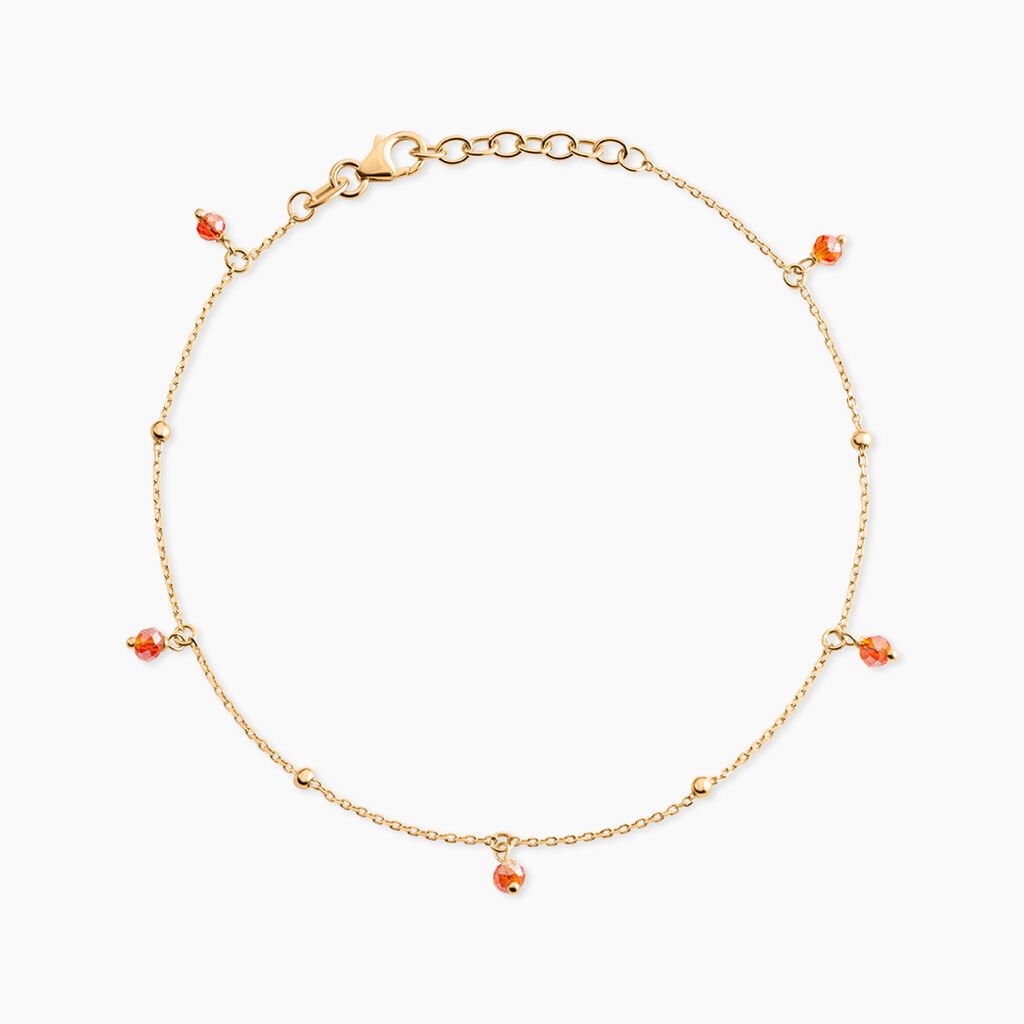 Cha&icirc;ne De Cheville Emiline Plaqu&eacute; Or Jaune Verre - Cha&icirc;nes de cheville Femme | Histoire d&rsquo;Or