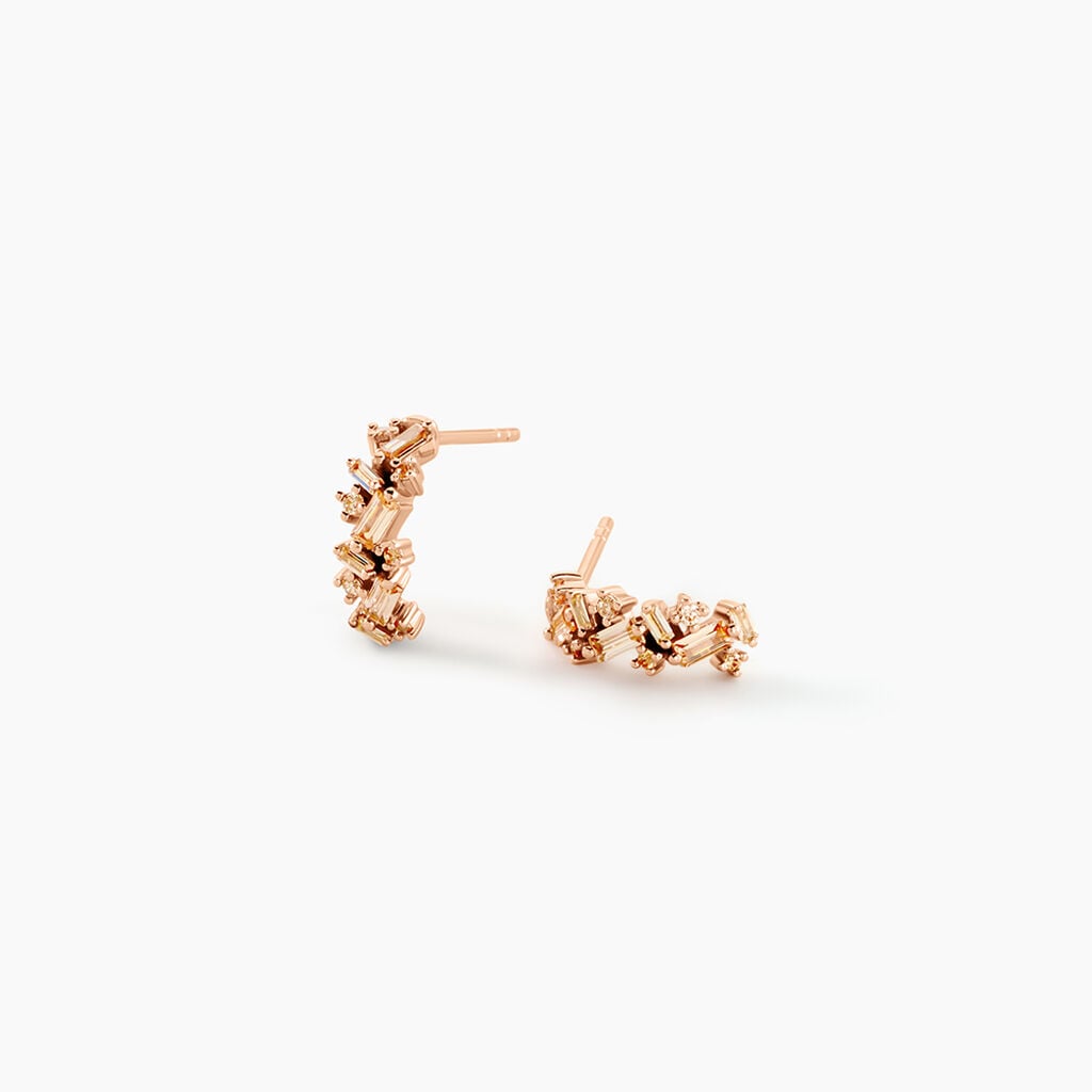 Cr&eacute;oles Rio Argent Rose Oxyde De Zirconium - Boucles d'oreilles cr&eacute;oles Femme | Histoire d&rsquo;Or