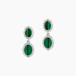 Boucles D'Oreilles Pendantes Margot Argent Blanc Malachite Oxyde De Zirconium - Boucles d'oreilles pendantes Femme | Histoire d&rsquo;Or