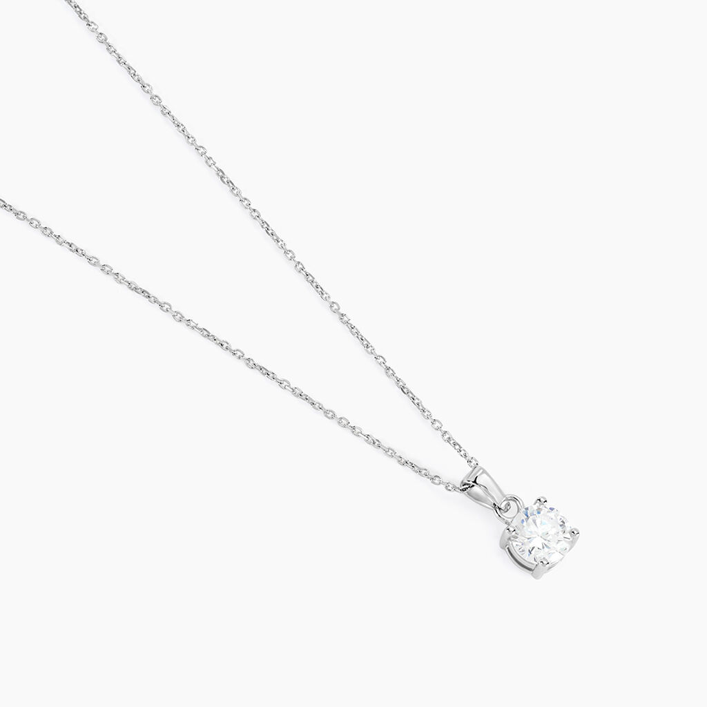 Collier Lynna Argent Blanc Oxyde De Zirconium - Colliers fantaisie Femme | Histoire d&rsquo;Or