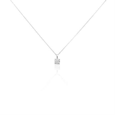 Collier Charlene Or Blanc Diamant Synthetique - Colliers Femme | Histoire d’Or