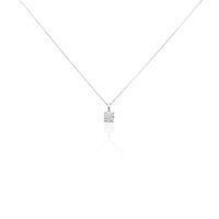 Collier Charlene Or Blanc Diamant Synthetique