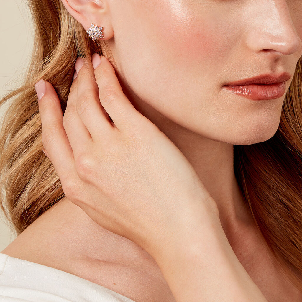 Boucles D'oreilles Puces Bleuenn Plaqué Or Jaune Oxyde De Zirconium - Nouveautés Femme | Histoire d’Or