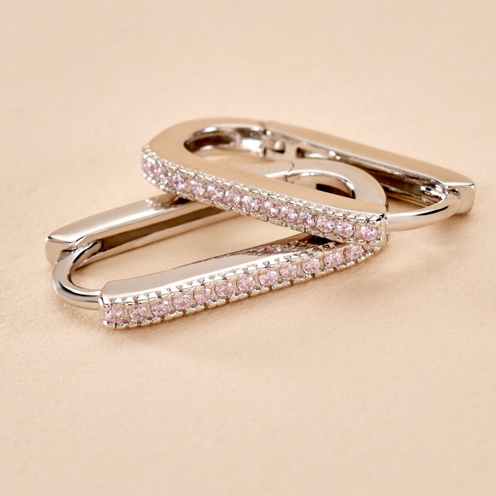 Créoles Lutetia Argent Blanc Oxyde De Zirconium - Boucles d'oreilles créoles Femme | Histoire d’Or