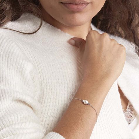 Bracelet Sari Argent Blanc Perle De Culture Et Oxyde De Zirconium - Bracelets fantaisie Femme | Histoire d’Or