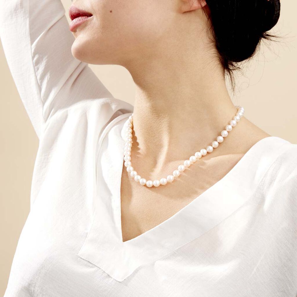 Collier Ghisele Or Jaune Perle De Culture D'akoya - Sautoirs Femme | Histoire d’Or