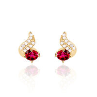 Boucles D'oreilles Puces Tyana Plaqué Or Jaune Oxyde De Zirconium