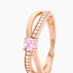 Bague Bertheline Argent Rose Oxyde De Zirconium - Bagues solitaires Femme | Histoire d&rsquo;Or