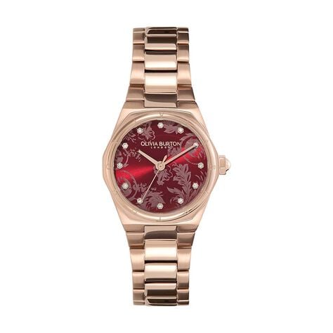 Montre Olivia Burton Mini Hexa Bordeaux - Montres Femme | Histoire d&rsquo;Or