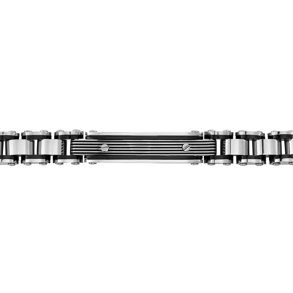 Bracelet Identite Acier Blanc Et Noir Blas - Bracelets Homme | Histoire d’Or
