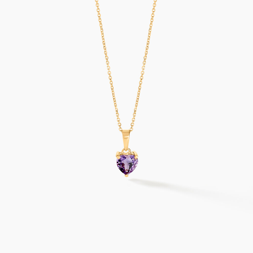 Pendentif Miyah Or Jaune Amethyste - Pendentifs Coeur Femme | Histoire d’Or