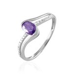 Bague Anja Or Blanc Amethyste Et Diamant - Bagues solitaires Femme | Histoire d&rsquo;Or
