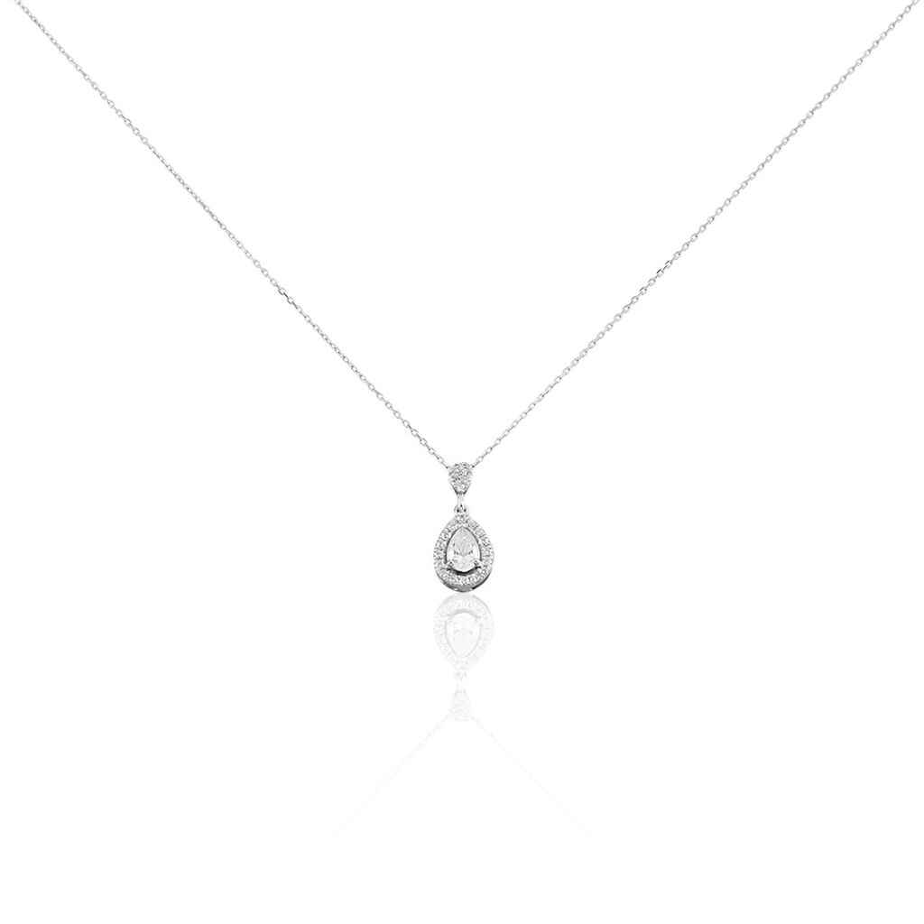 Collier Or Blanc Uxellus Oxyde De Zirconium - Colliers Femme | Histoire d’Or