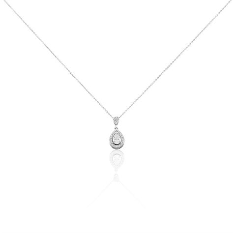 Collier Or Blanc Uxellus Oxyde De Zirconium - Colliers Femme | Histoire d’Or