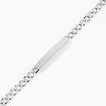 Bracelet Identit&eacute; Casper Argent Blanc - Gourmettes Femme | Histoire d&rsquo;Or