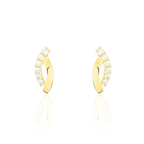 Boucles D'oreilles Puces Marlyatou Or Jaune Oxyde De Zirconium - Clous d'oreilles Femme | Histoire d’Or