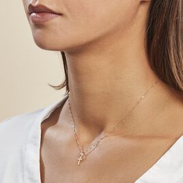 Pendentif Bathilde Croix Diamantee Or Jaune - Pendentifs Baptême Famille | Histoire d’Or