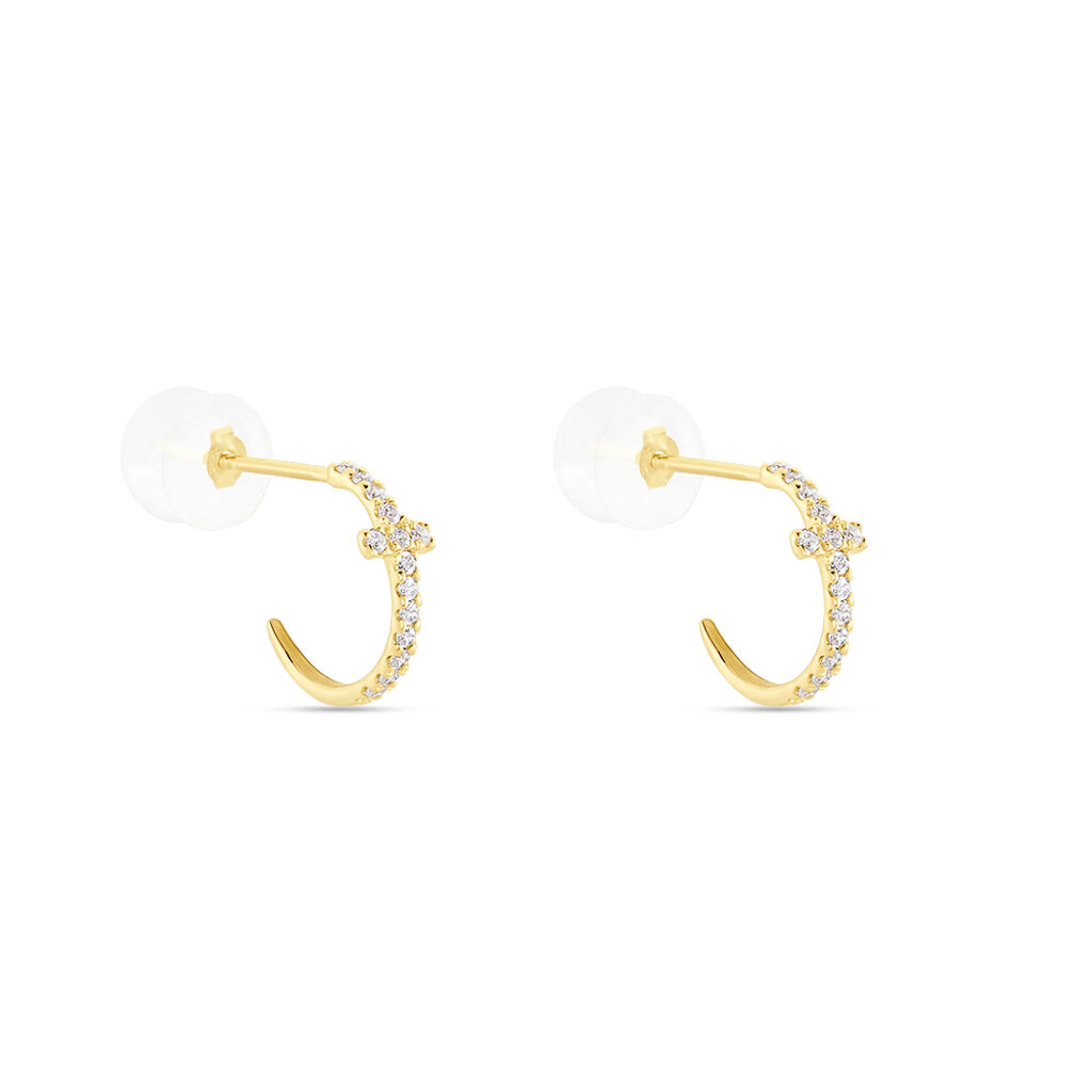 Créoles Like A Virgin Or Jaune Oxyde De Zirconium - Boucles d'oreilles créoles Femme | Histoire d’Or