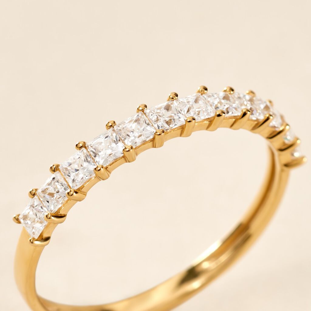 Bague Jahzeel Or Jaune Oxyde De Zirconium - Bagues avec pierre Femme | Histoire d’Or
