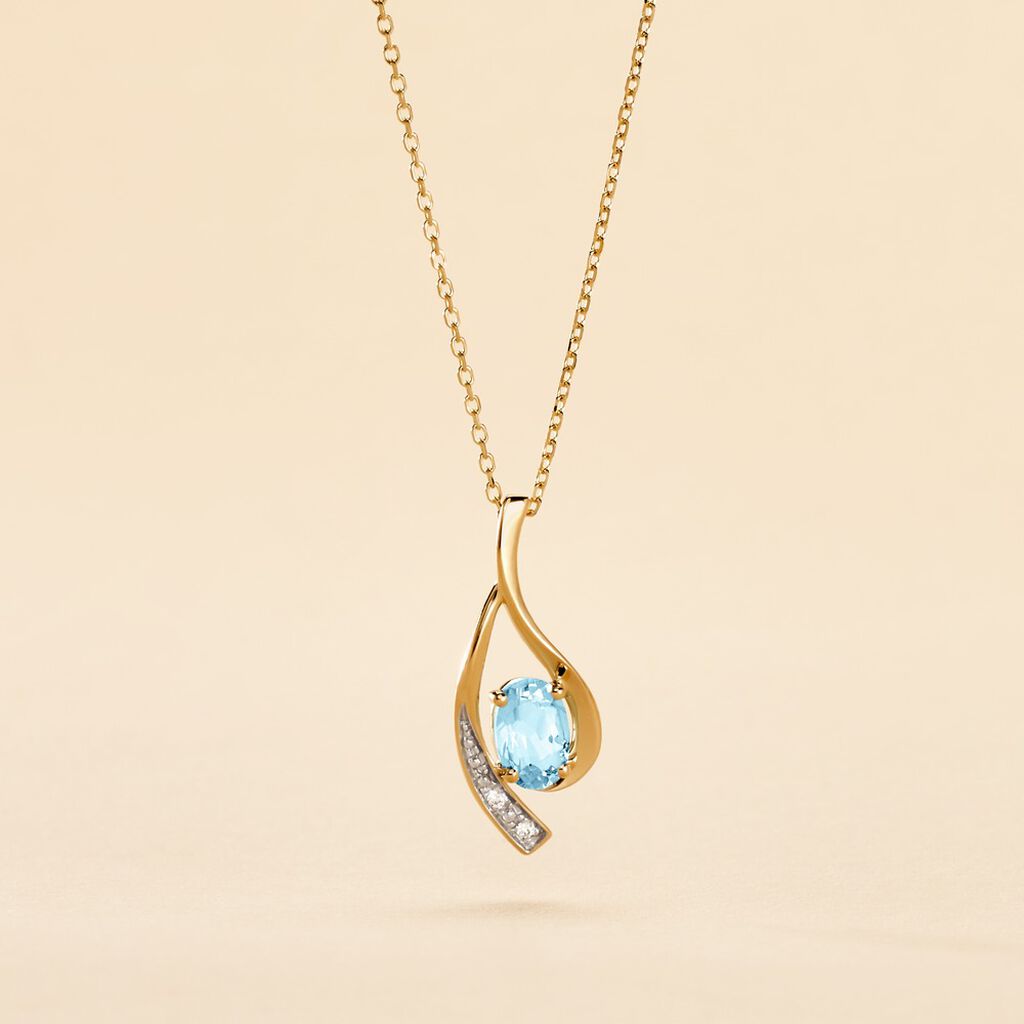 Collier Or Jaune Sagesse Topaze Oxydes De Zirconium - Colliers Femme | Histoire d&rsquo;Or