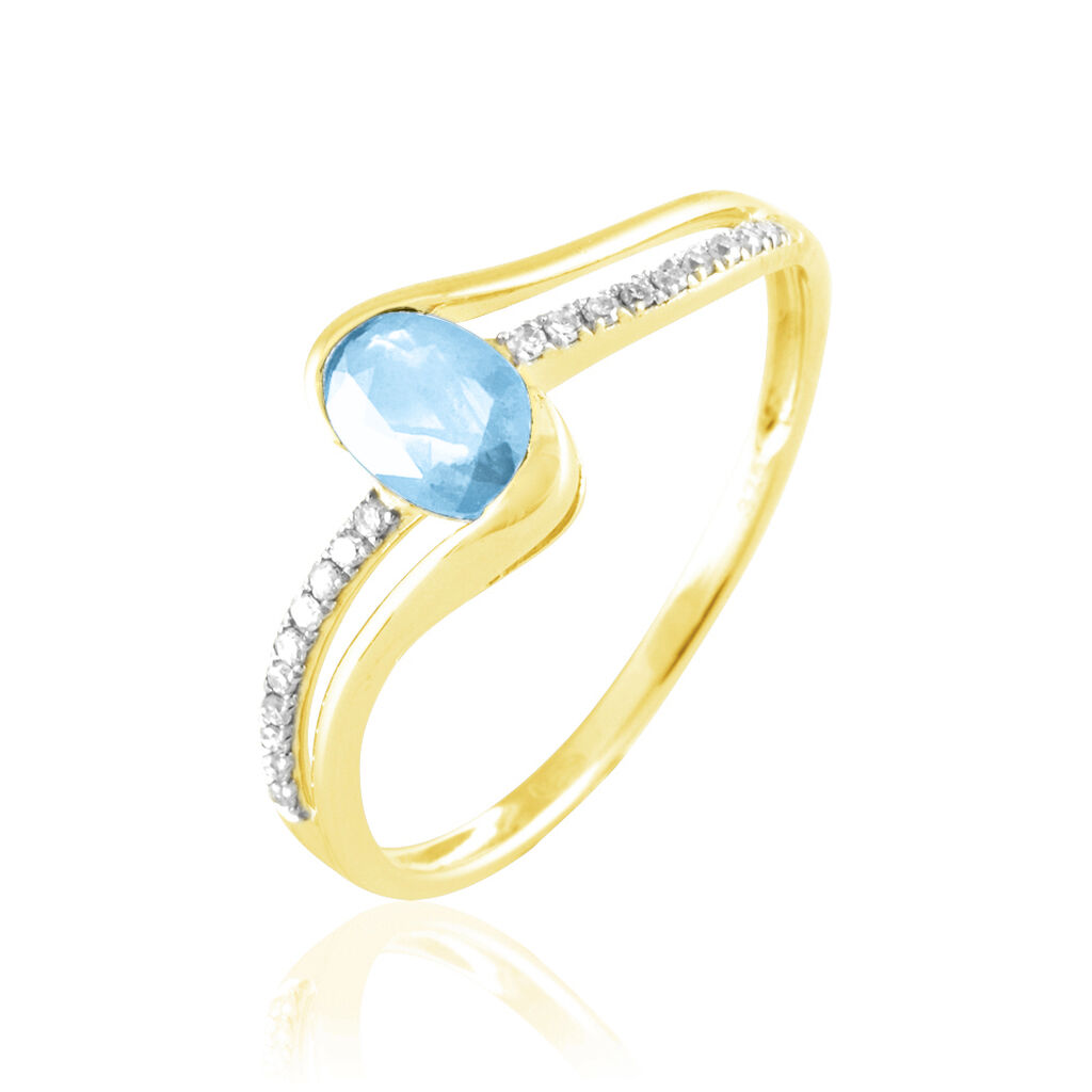 Bague Anja Or Jaune Topaze Et Diamant - Bagues solitaires Femme | Histoire d&rsquo;Or