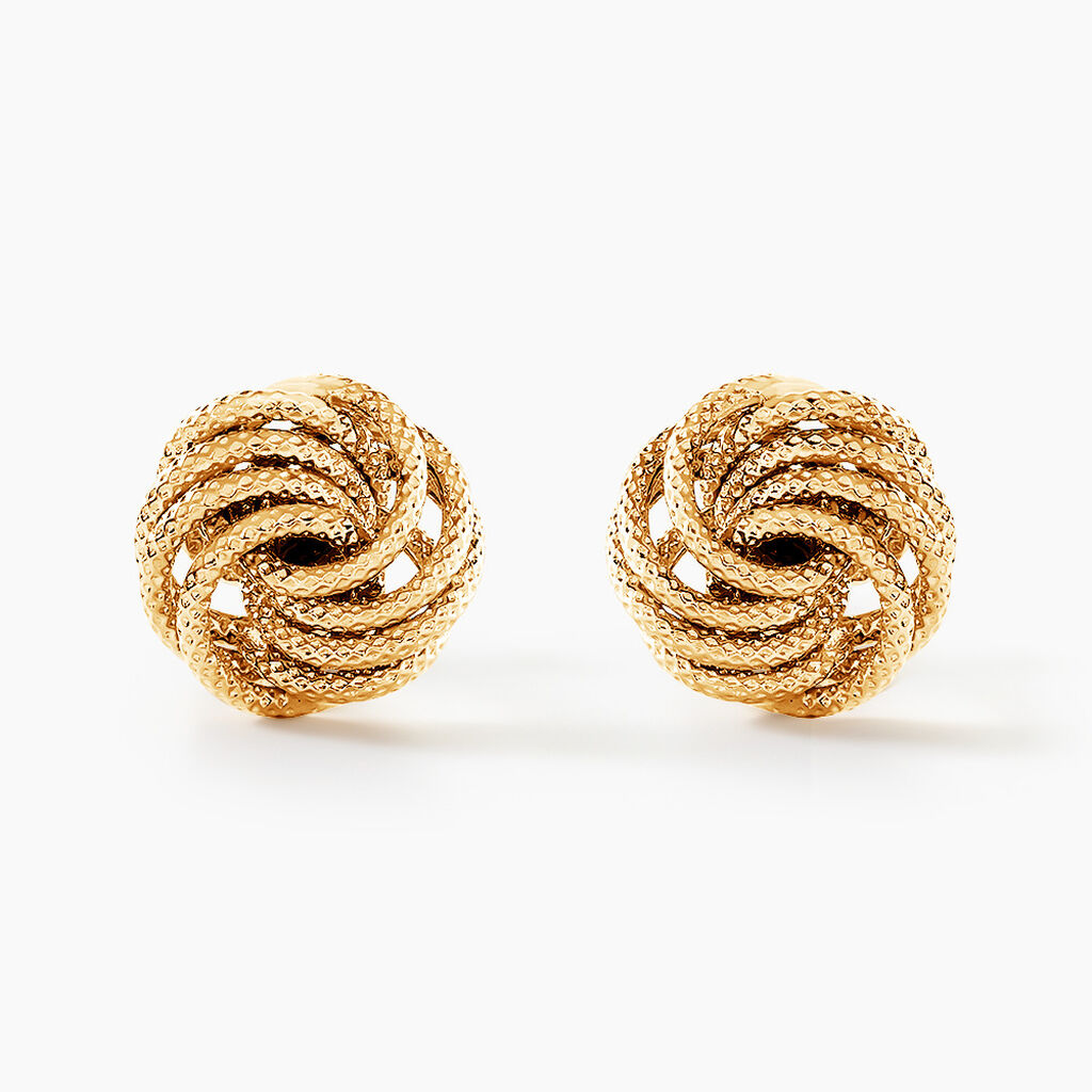 Boucles D'oreilles Puces Ilhame Nid Or Jaune - Clous d'oreilles Femme | Histoire d’Or