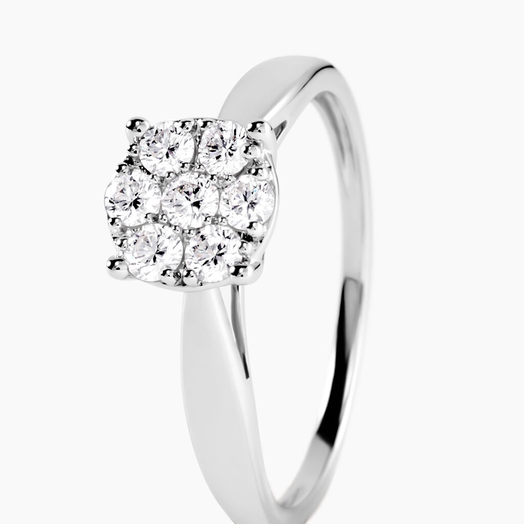 Bague Charlene Platine Blanc Diamant - Bagues avec pierre Femme | Histoire d&rsquo;Or