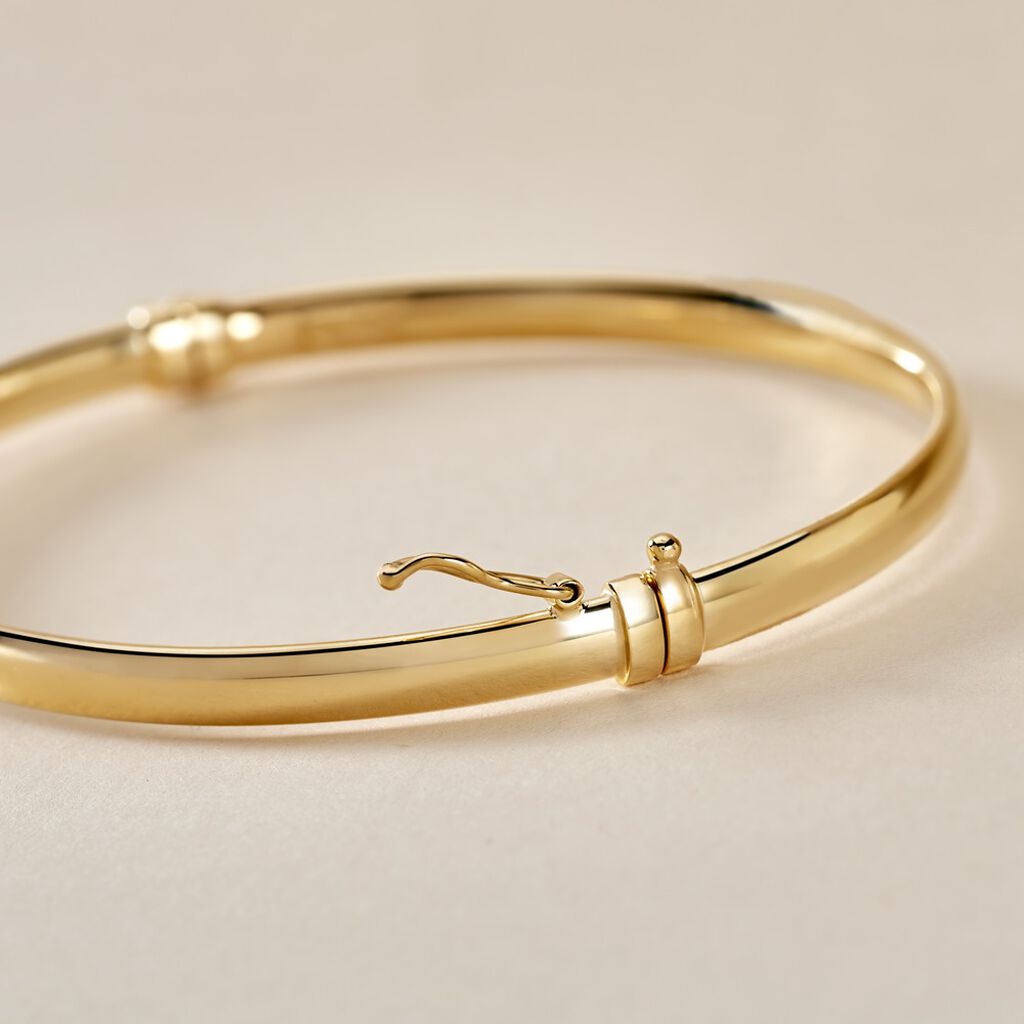 Bracelet Jonc Cynthia Fil Plat Lisse Or Jaune - Bracelets joncs Femme | Histoire d’Or