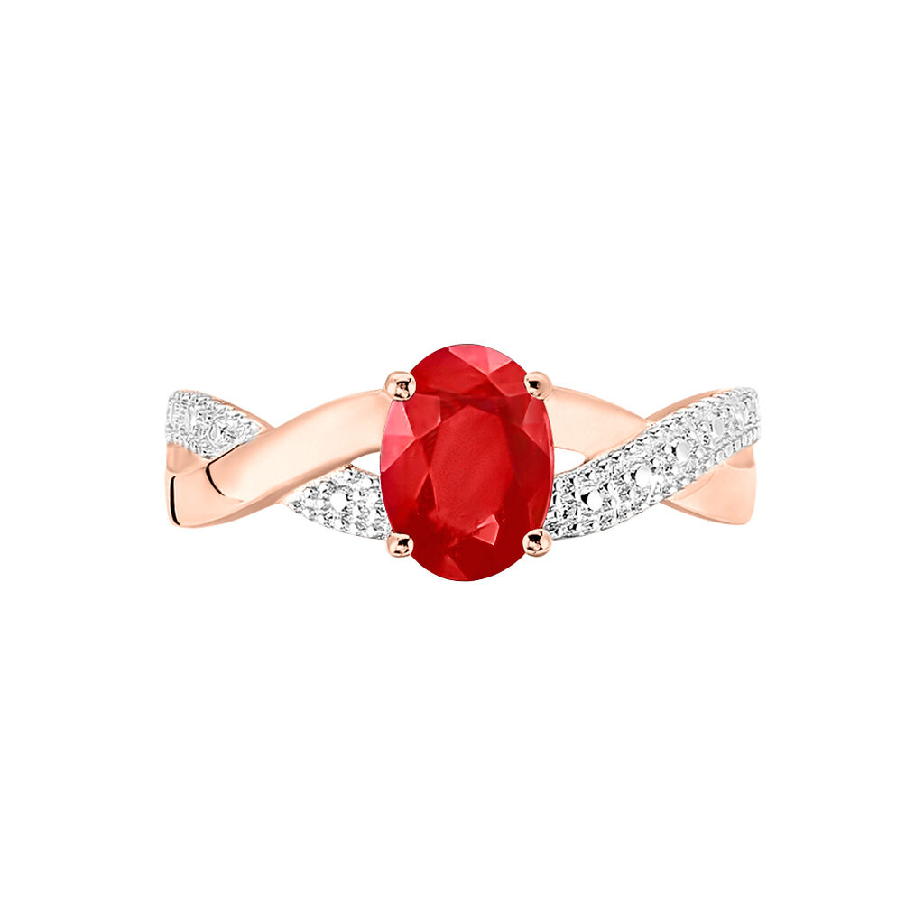 Bague Candice Or Rose Rubis - Bagues solitaires Femme | Histoire d&rsquo;Or