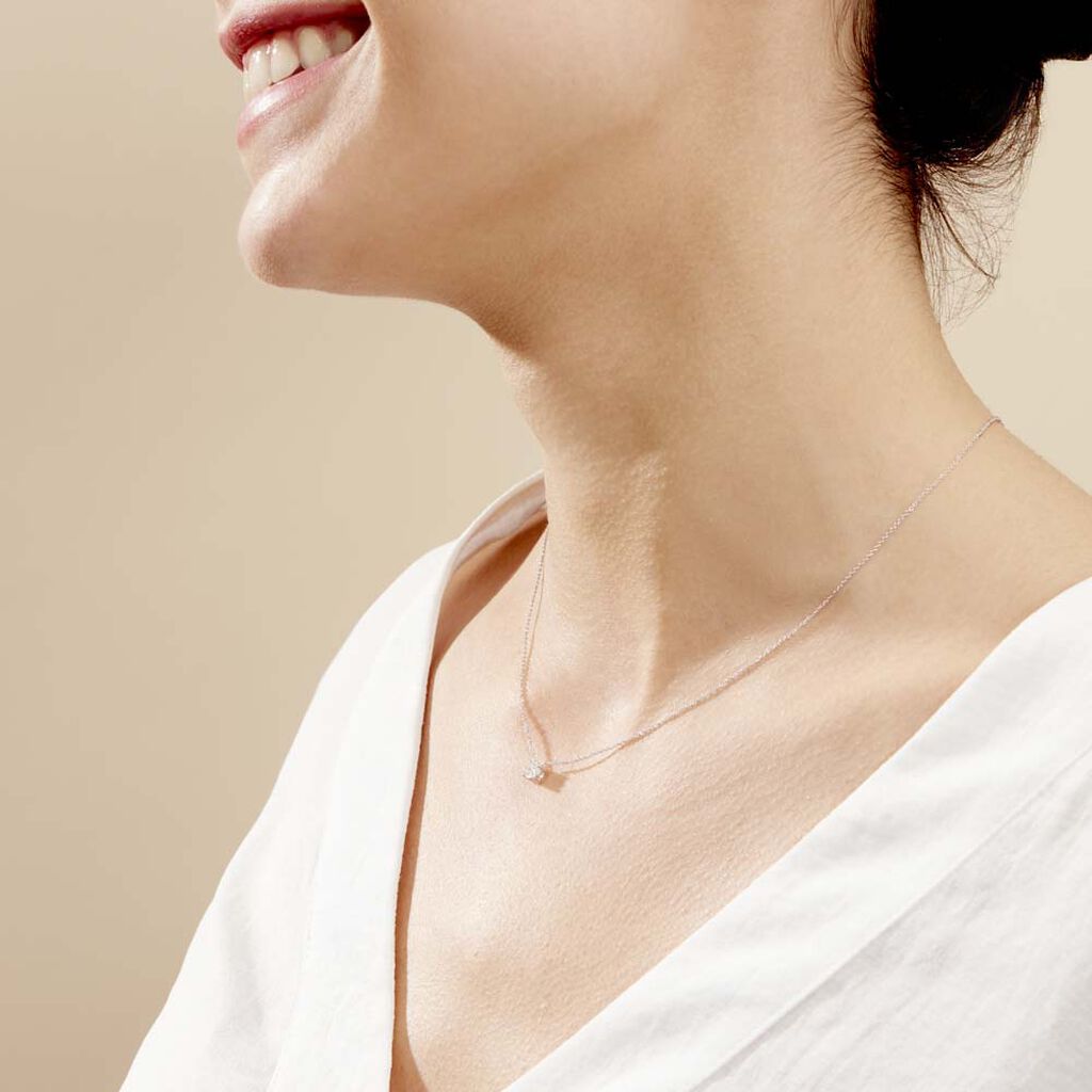 Collier Aphrodite Or Blanc Diamant - Colliers Femme | Histoire d’Or